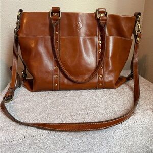 Women’s Patricia Nash Carducci Pocket Tote Bag Large All Leather Purse Designer